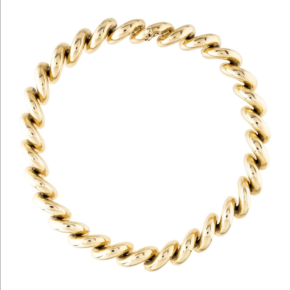 HEAVY ✨ 14K Solid Yellow Gold San Marco Necklace
